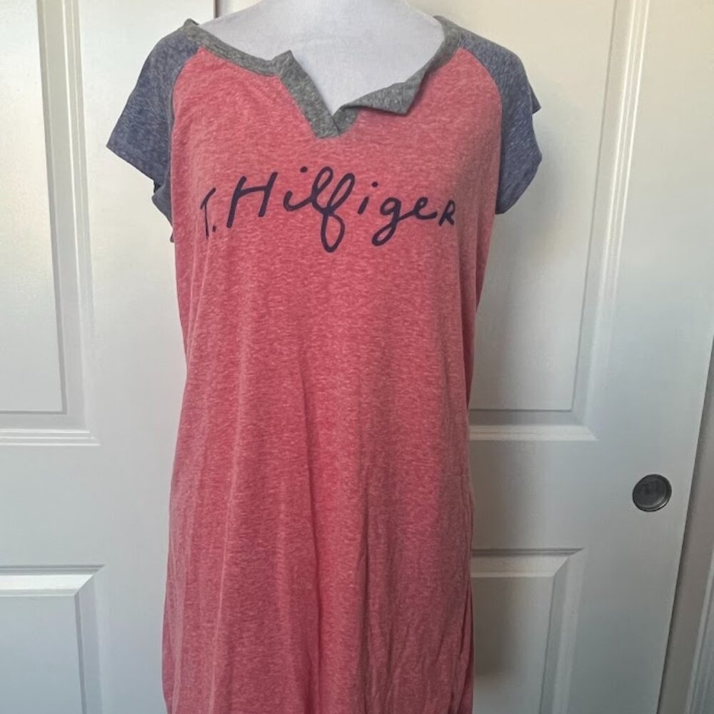 Tommy Hilfiger Logo Short Sleeve Nightgown Sleep Shirt Tee Size Small